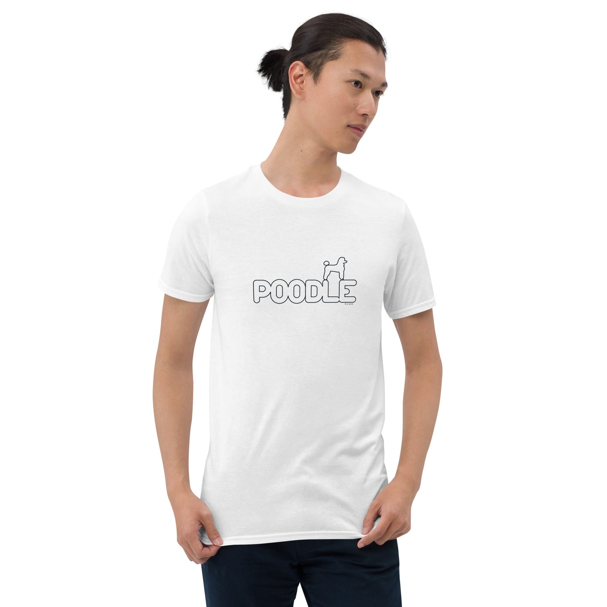 Camiseta unissex com mangas curtas - Poodle - Cores claras i-animals