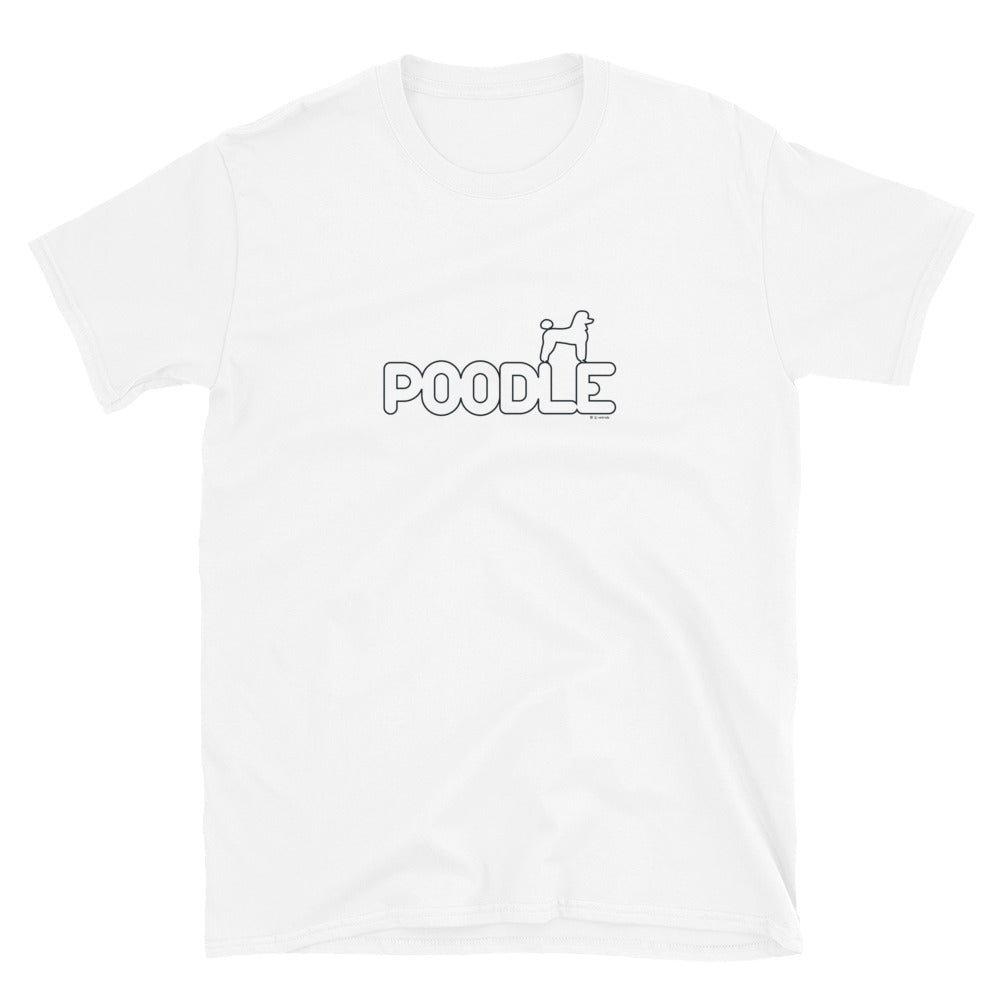 Camiseta unissex com mangas curtas - Poodle - Cores claras i-animals