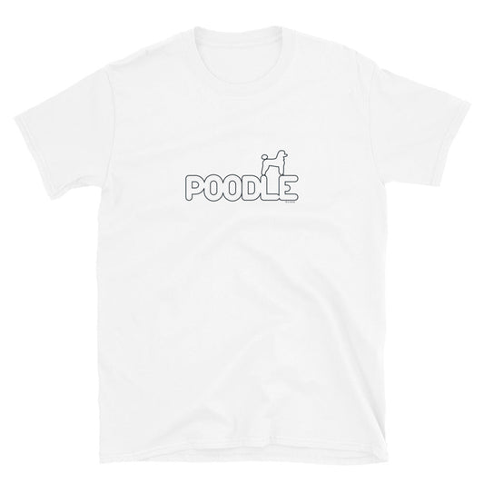 Camiseta unissex com mangas curtas - Poodle - Cores claras i-animals