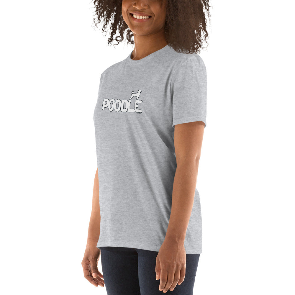 Camiseta unissex com mangas curtas - Poodle - Cores claras i-animals