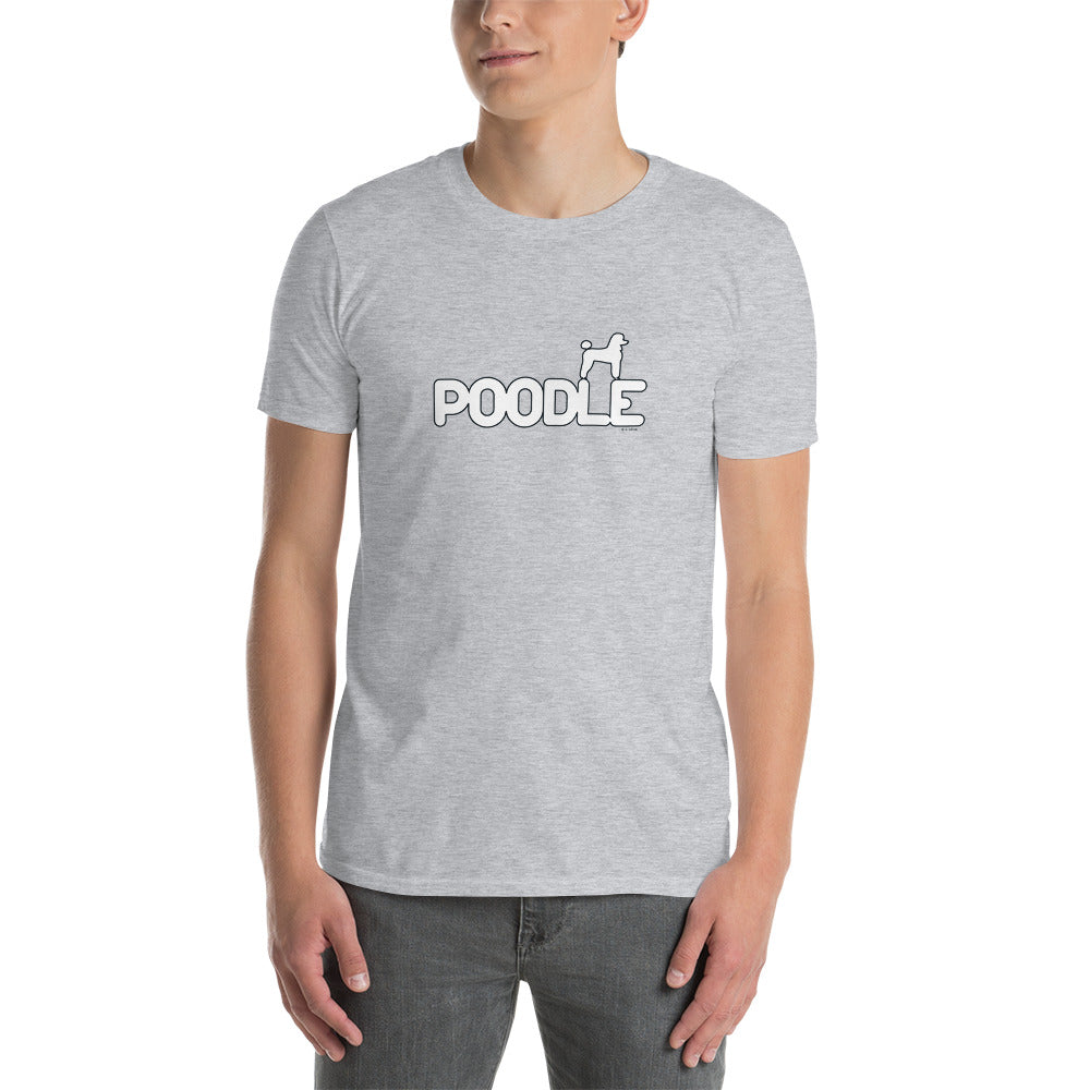 Camiseta unissex com mangas curtas - Poodle - Cores claras i-animals