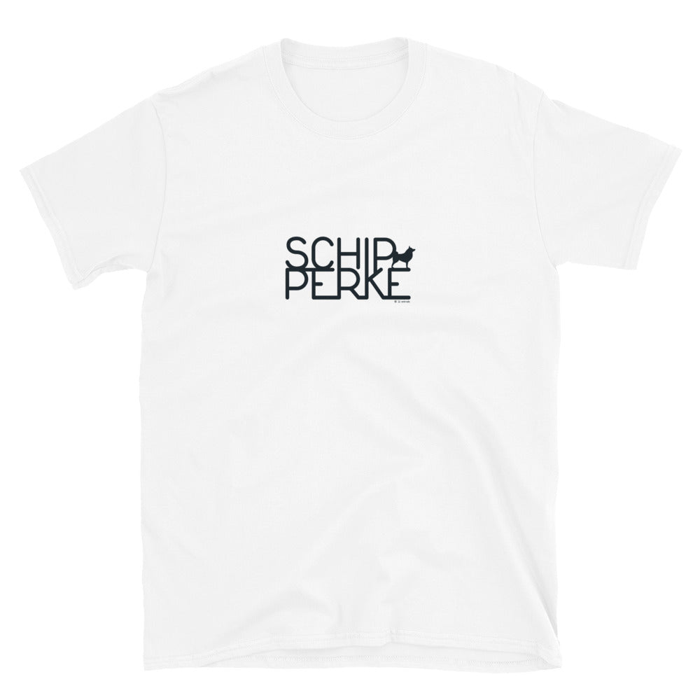 Camiseta unissex com mangas curtas - Schipperke - Cores Claras i-animals