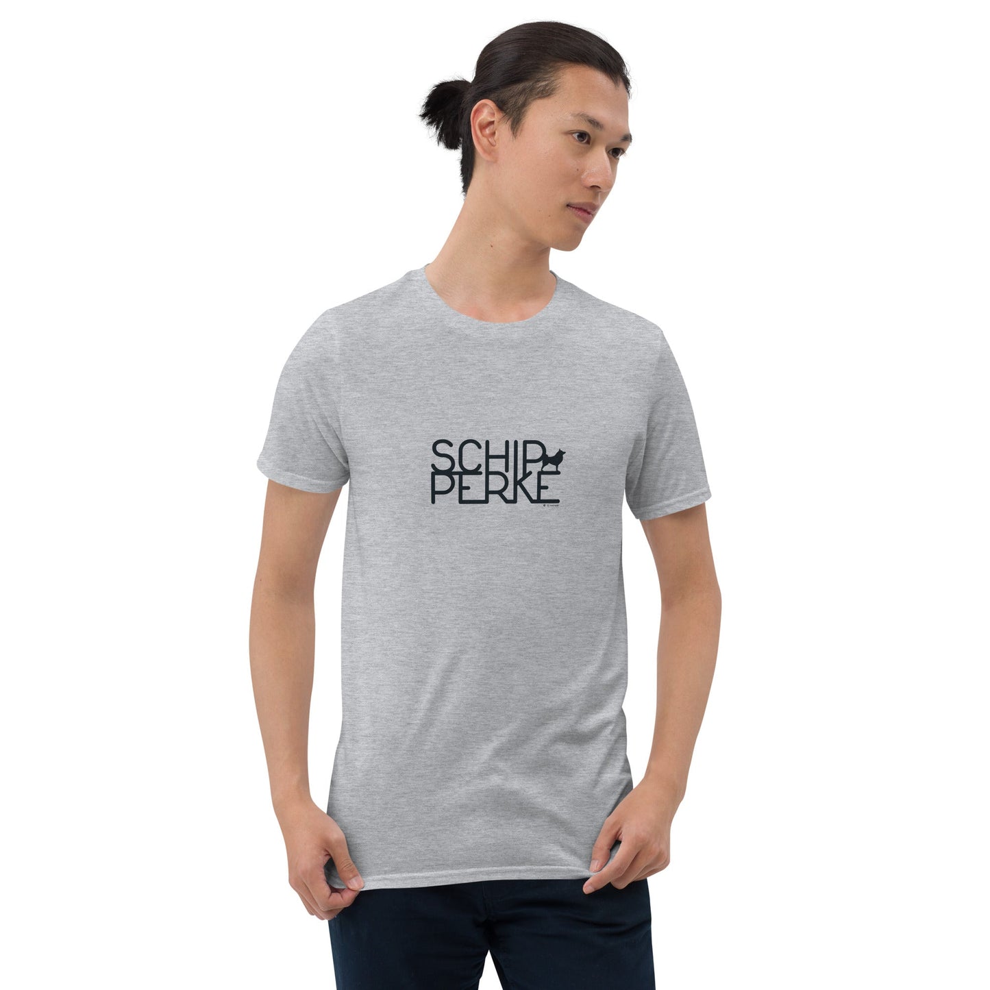 Camiseta unissex com mangas curtas - Schipperke - Cores Claras i-animals