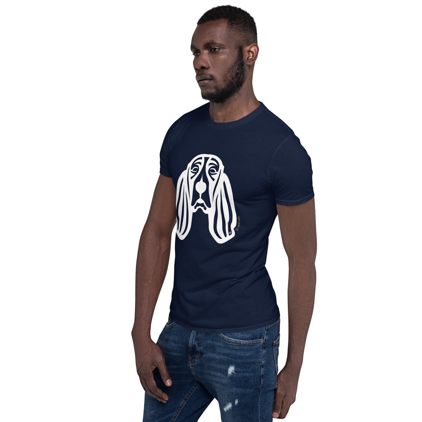 Camiseta unissex de manga curta - Basset Hound - Tribal i-animals