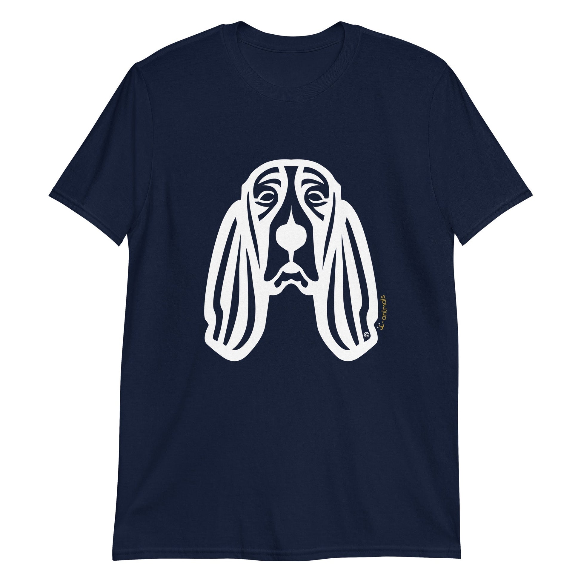 Camiseta unissex de manga curta - Basset Hound - Tribal i-animals