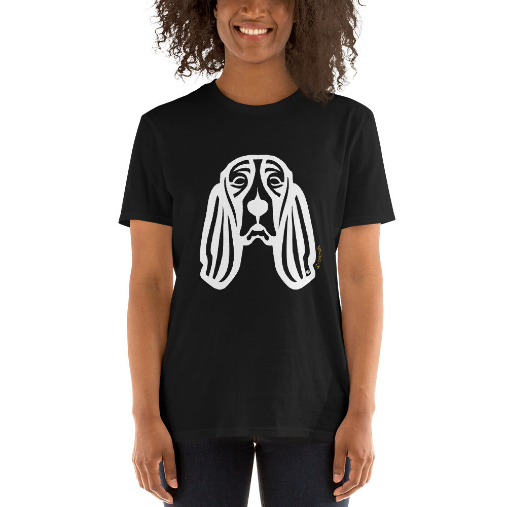 Camiseta unissex de manga curta - Basset Hound - Tribal i-animals