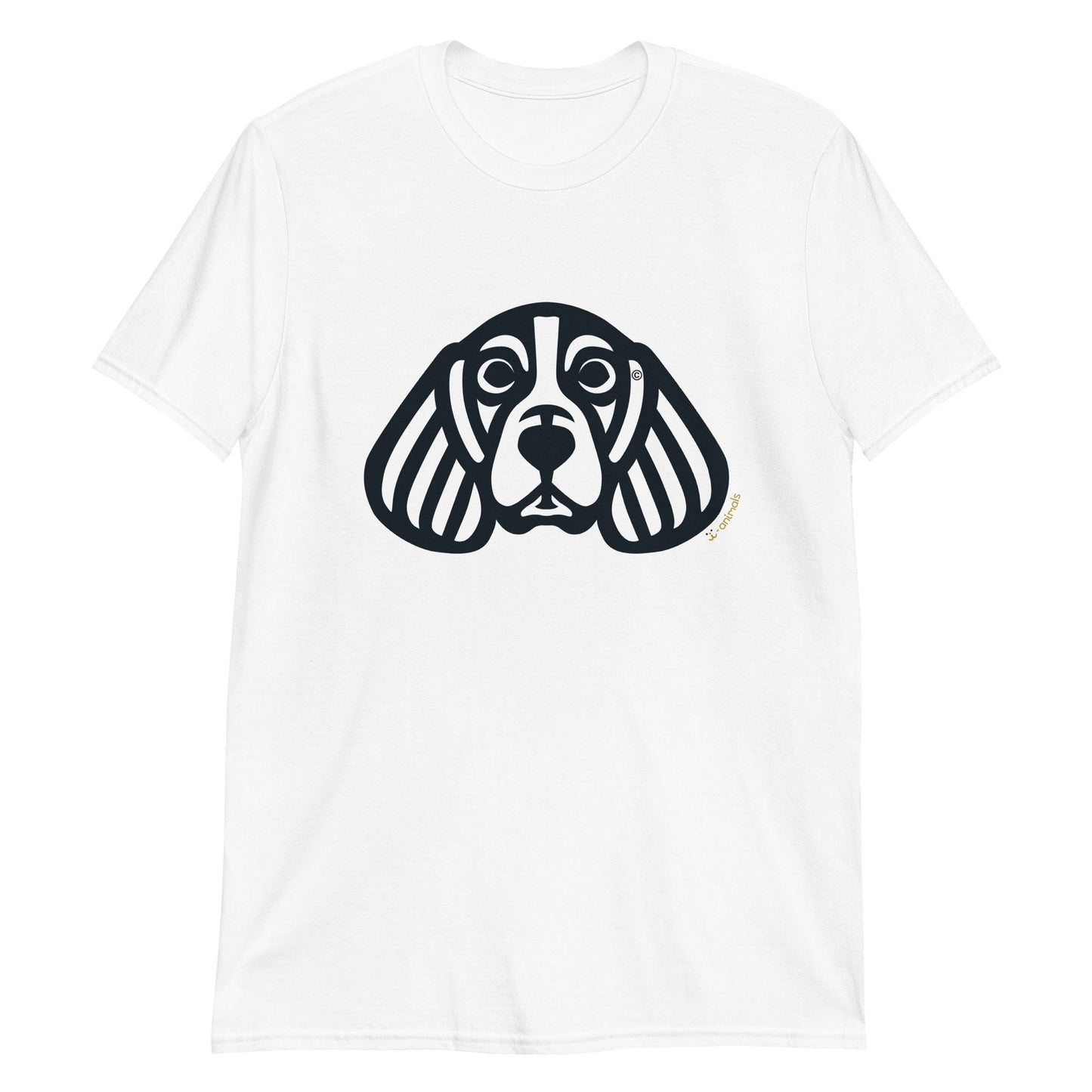 Camiseta unissex de manga curta - Beagle - Tribal - Cores Claras i-animals