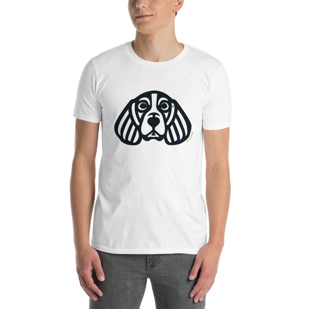 Camiseta unissex de manga curta - Beagle - Tribal - Cores Claras i-animals