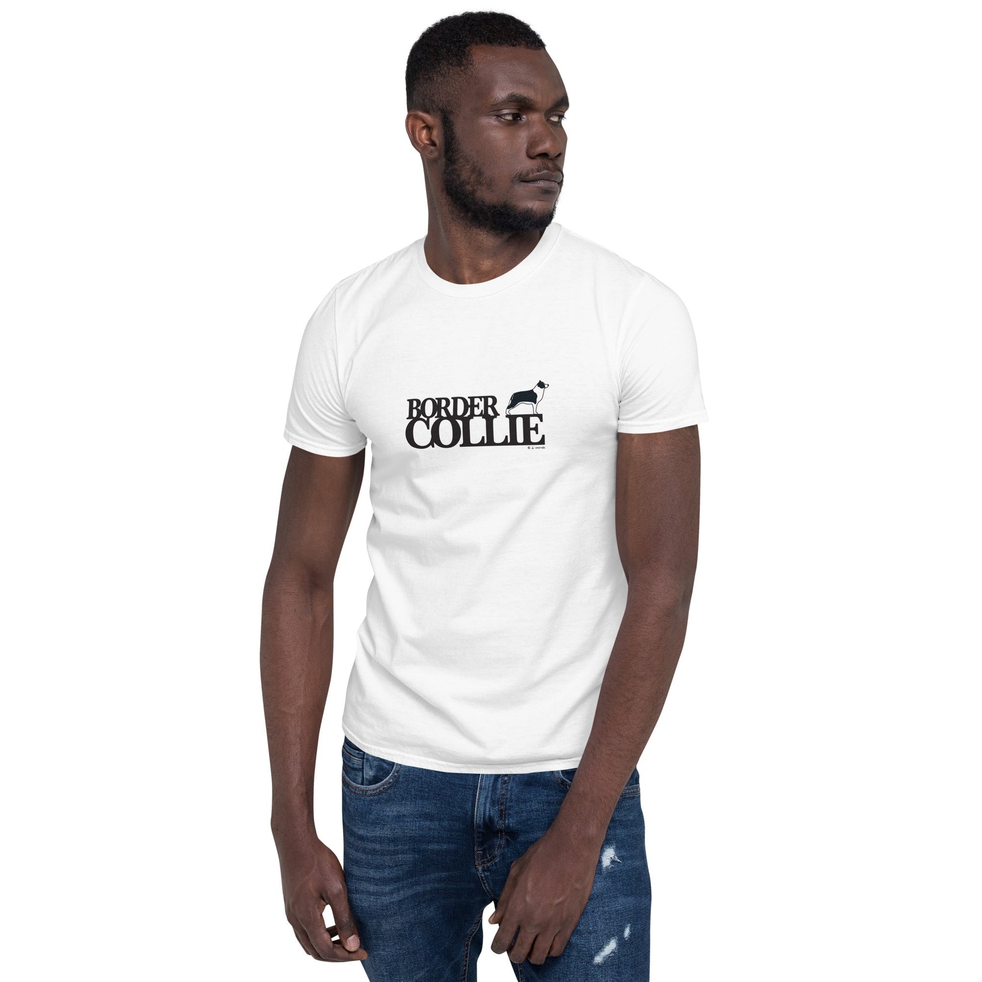 Camiseta unissex de manga curta - Border Collie - Cores Claras i-animals