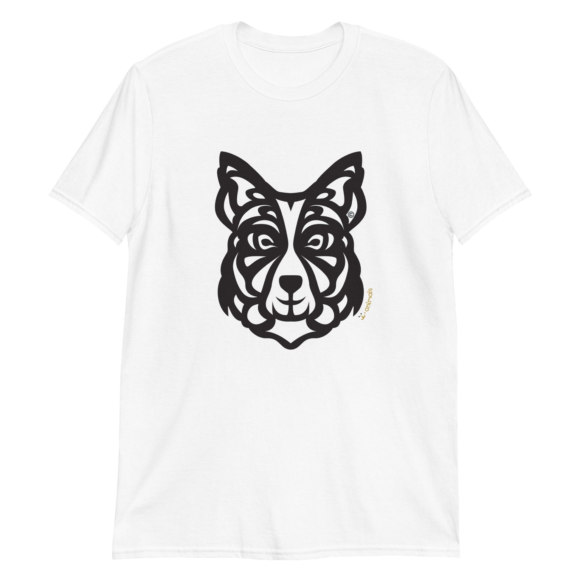 Camiseta unissex de manga curta - Border Collie - Tribal - Cores Claras i-animals