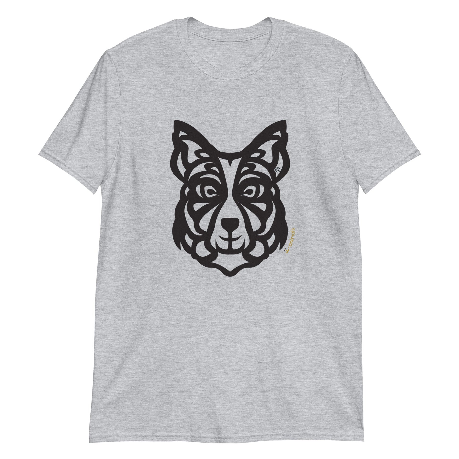 Camiseta unissex de manga curta - Border Collie - Tribal - Cores Claras i-animals