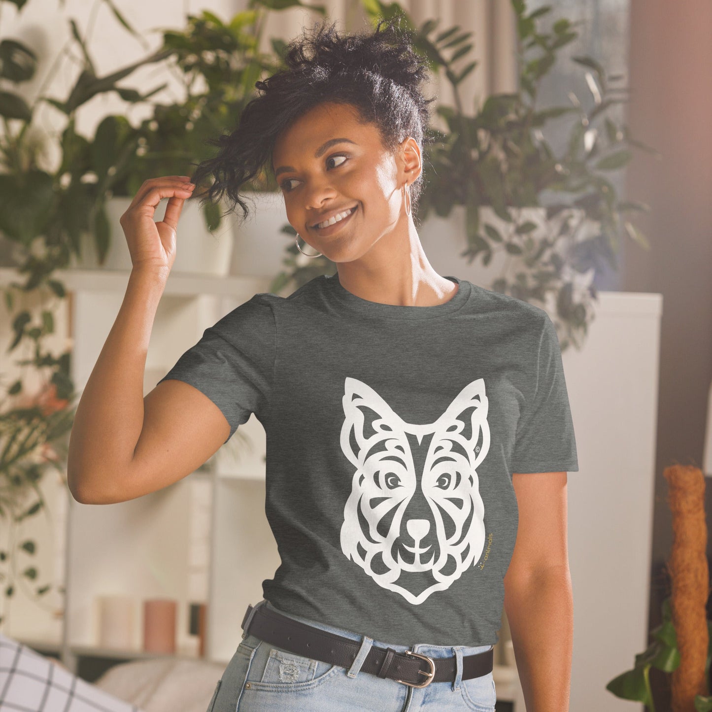 Camiseta unissex de manga curta - Border Collie - Tribal i-animals