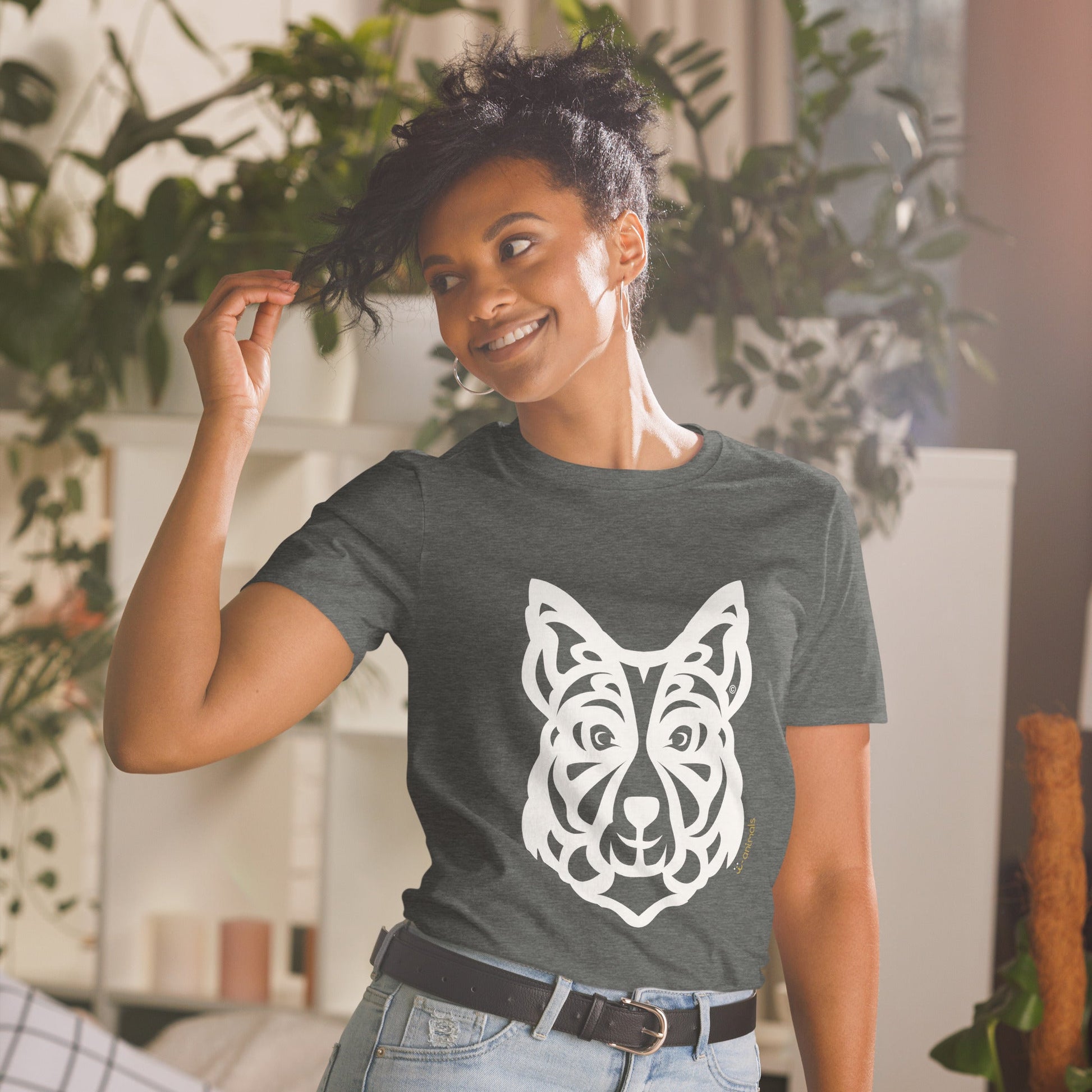 Camiseta unissex de manga curta - Border Collie - Tribal i-animals