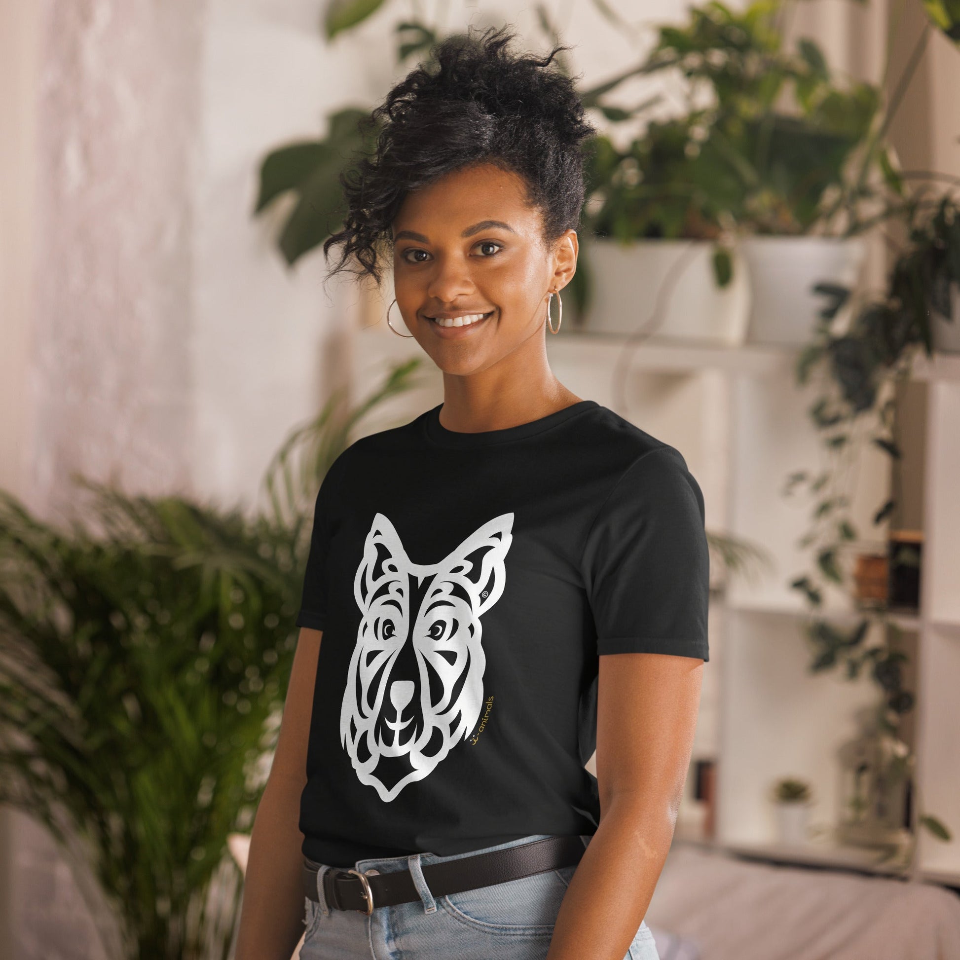 Camiseta unissex de manga curta - Border Collie - Tribal i-animals