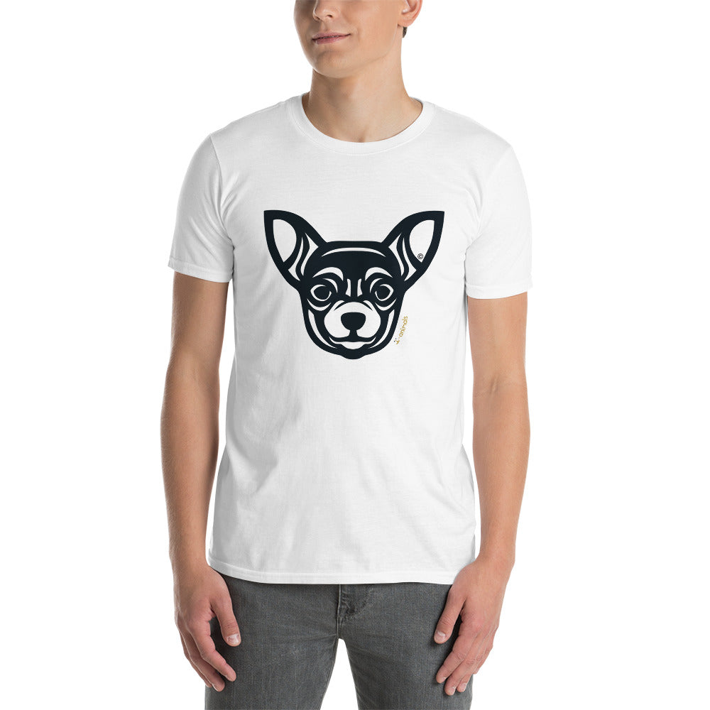 Camiseta unissex de manga curta - Chihuahua - Tribal - Cores Claras i-animals