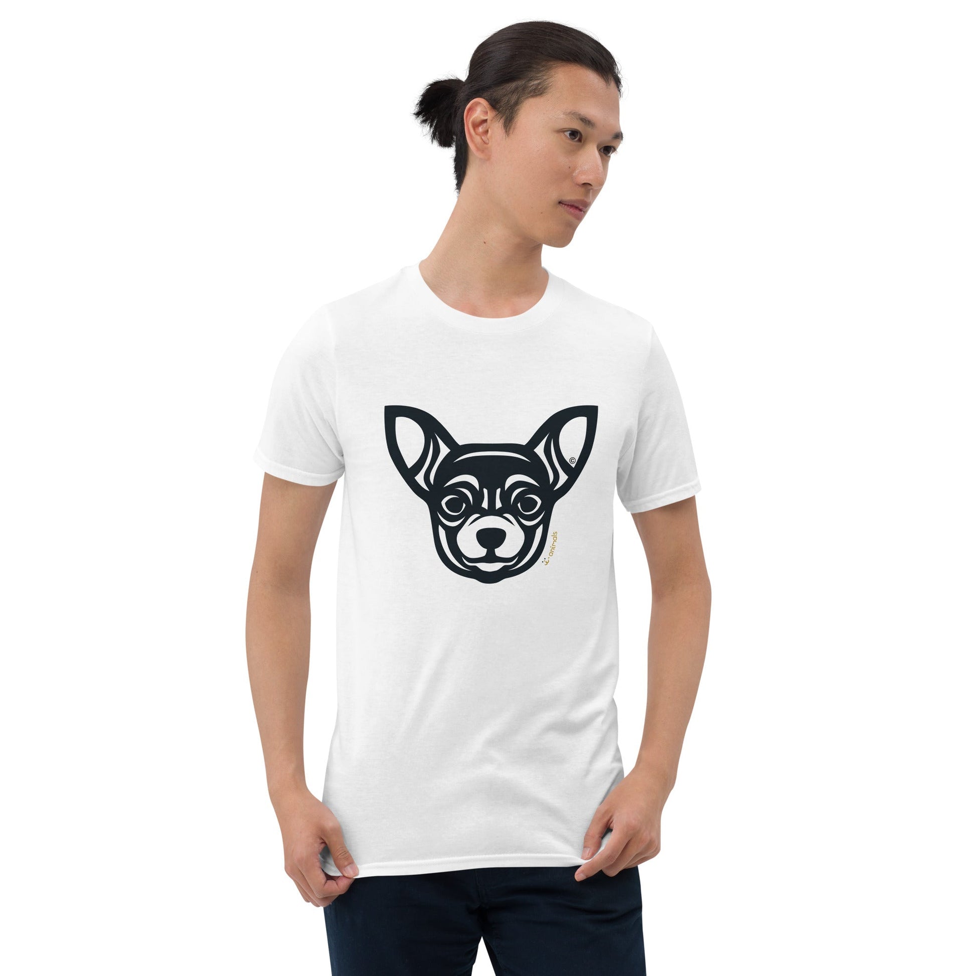 Camiseta unissex de manga curta - Chihuahua - Tribal - Cores Claras i-animals