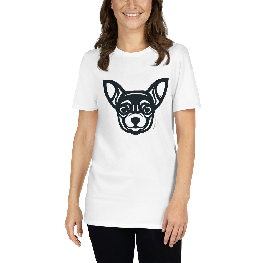 Camiseta unissex de manga curta - Chihuahua - Tribal - Cores Claras i-animals