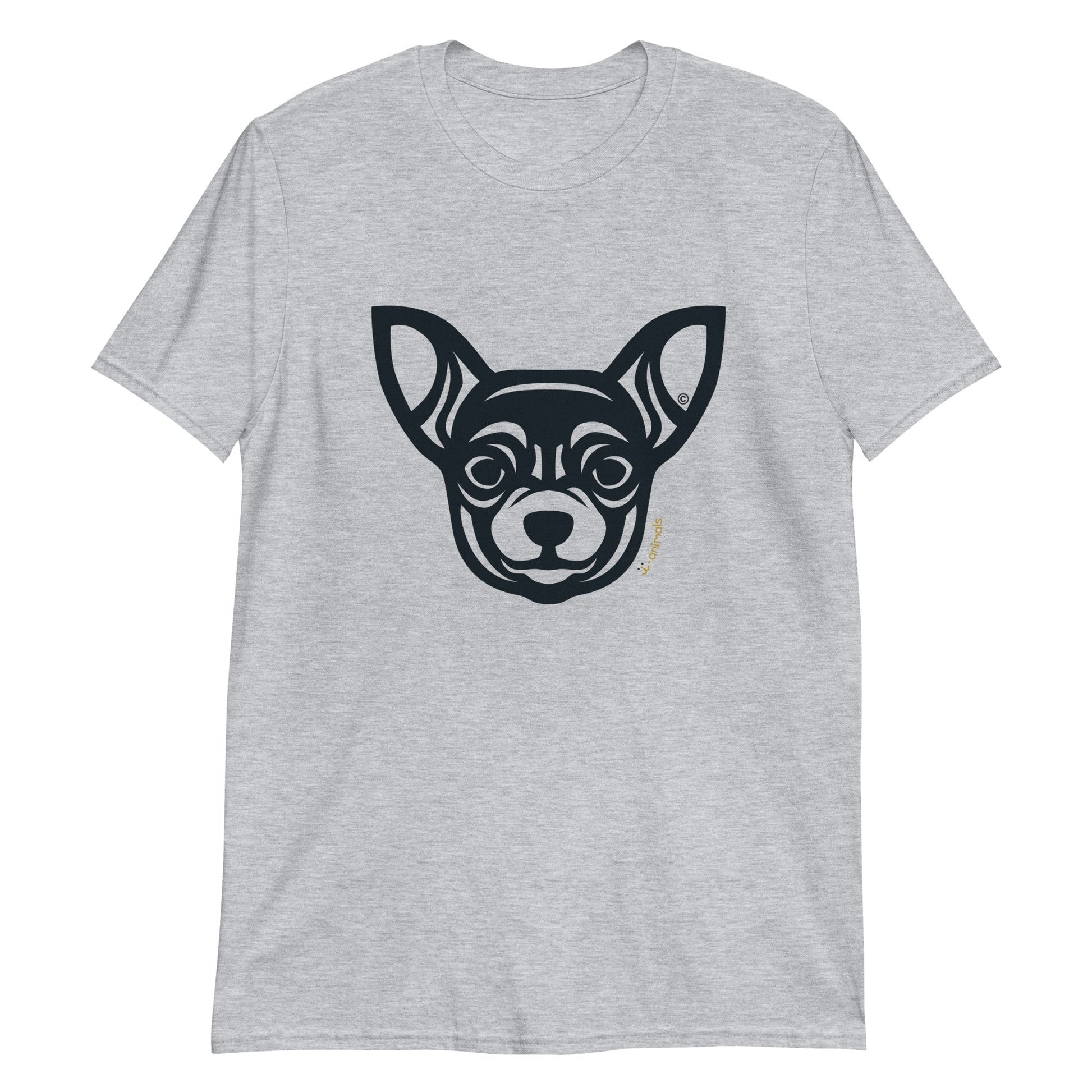 Camiseta unissex de manga curta - Chihuahua - Tribal - Cores Claras i-animals