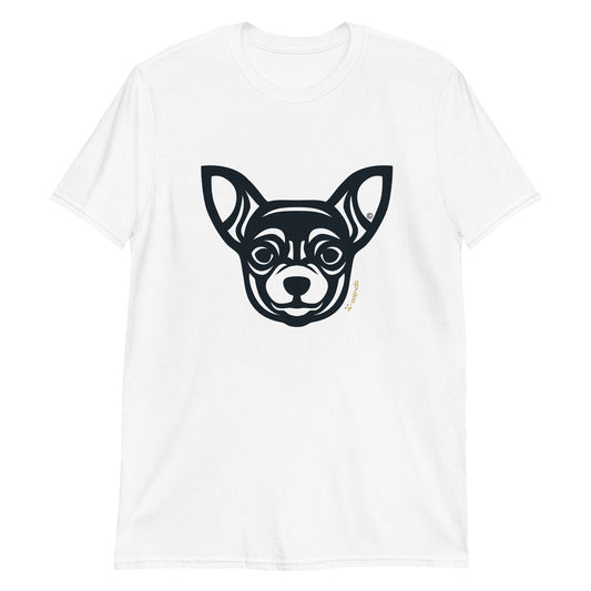 Camiseta unissex de manga curta - Chihuahua - Tribal - Cores Claras i-animals