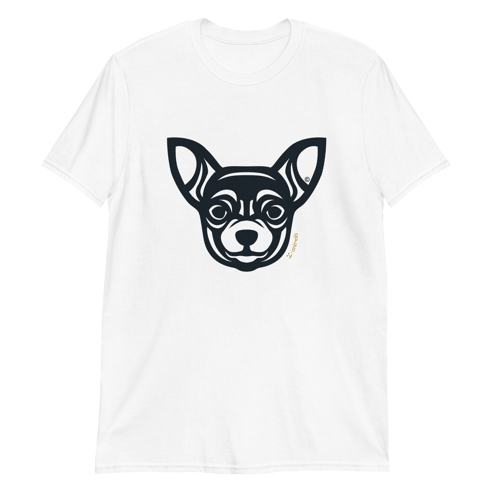 Camiseta unissex de manga curta - Chihuahua - Tribal - Cores Claras i-animals