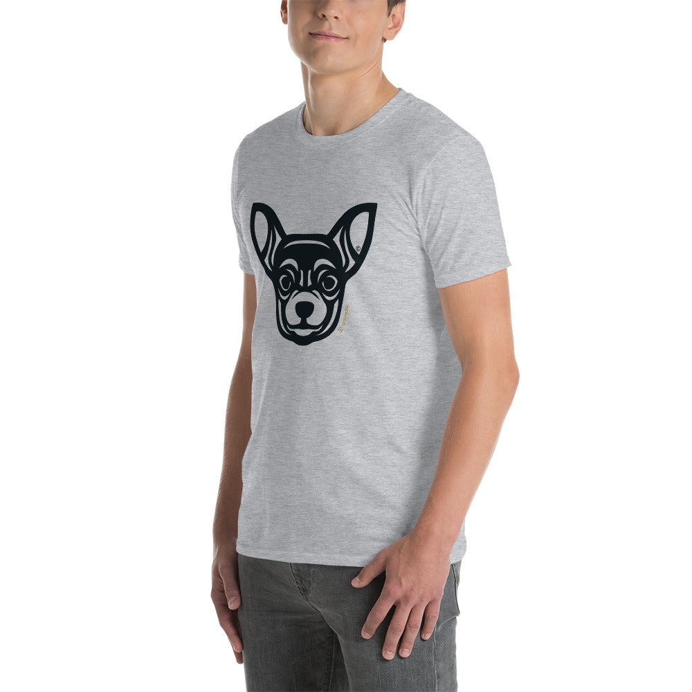 Camiseta unissex de manga curta - Chihuahua - Tribal - Cores Claras i-animals