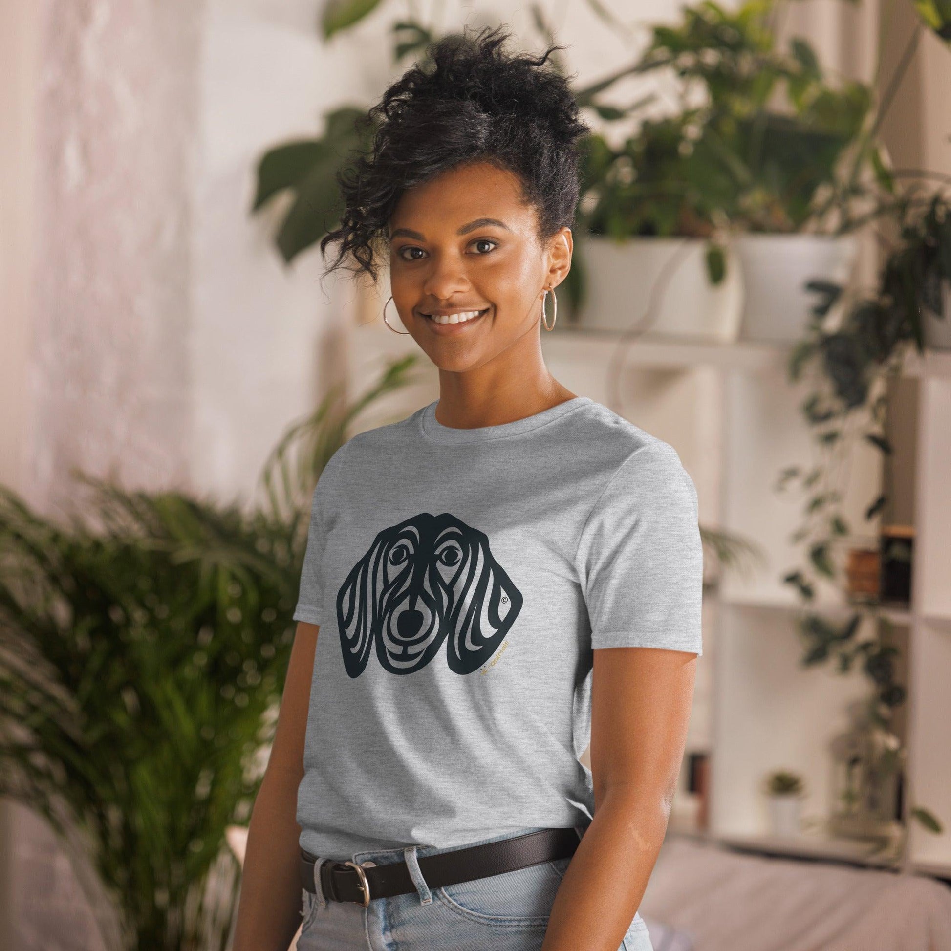 Camiseta unissex de manga curta - Dachshund - Tribal - Cores Claras i-animals