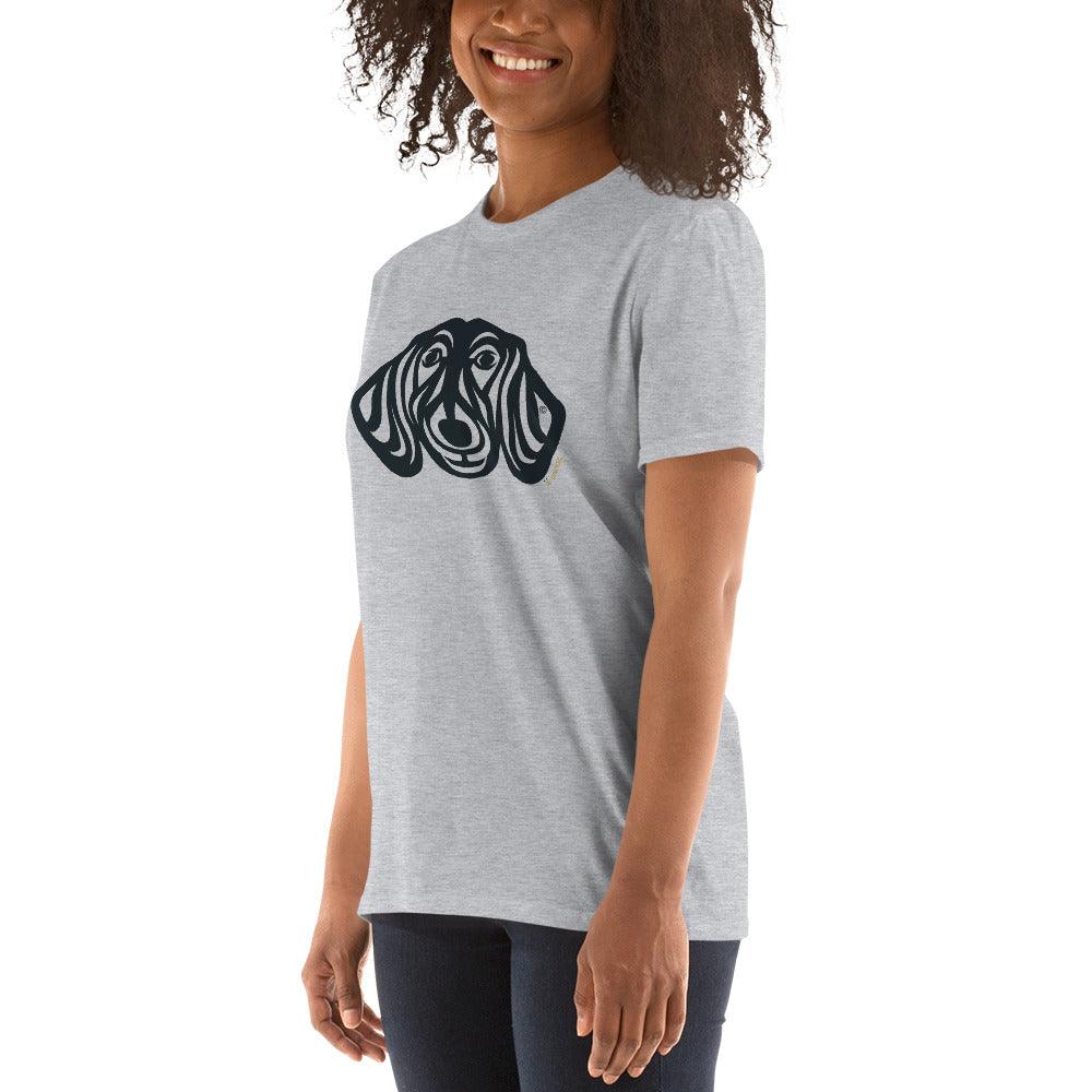Camiseta unissex de manga curta - Dachshund - Tribal - Cores Claras i-animals