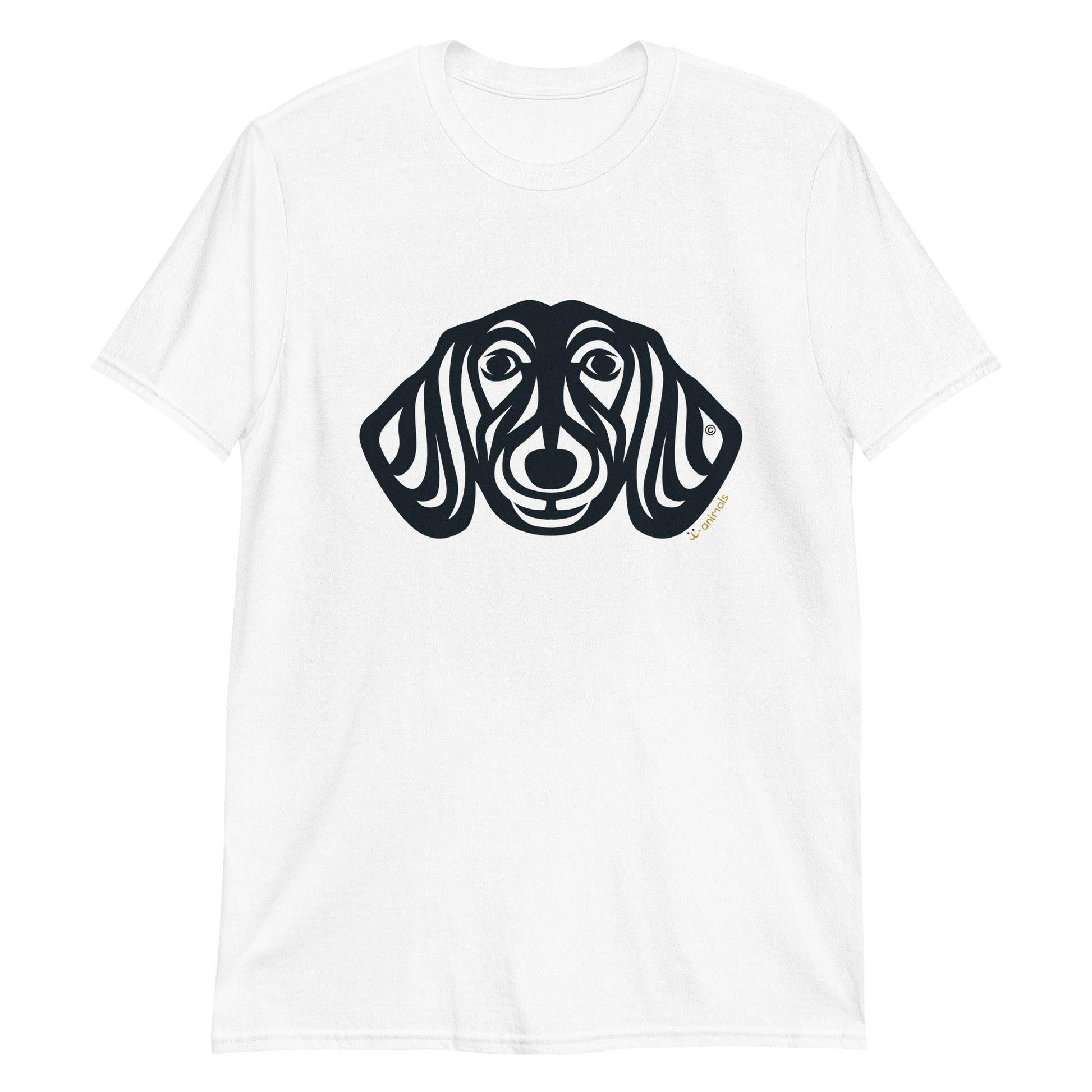 Camiseta unissex de manga curta - Dachshund - Tribal - Cores Claras i-animals
