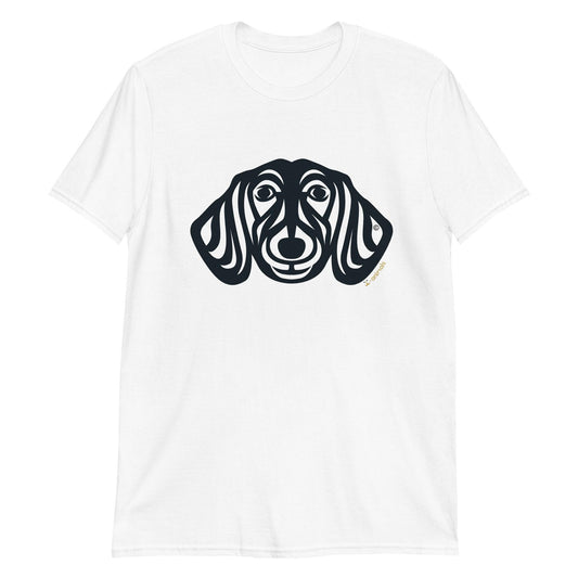 Camiseta unissex de manga curta - Dachshund - Tribal - Cores Claras i-animals