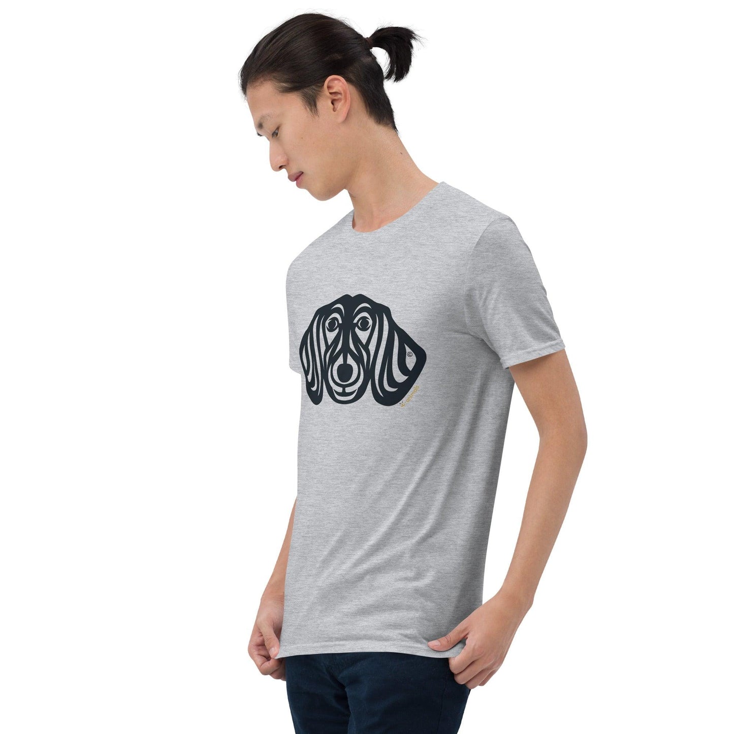 Camiseta unissex de manga curta - Dachshund - Tribal - Cores Claras i-animals