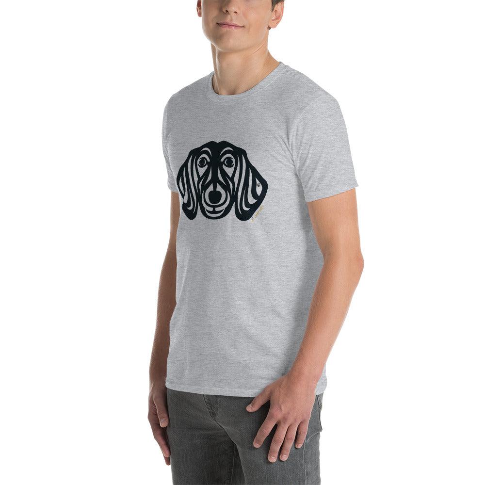 Camiseta unissex de manga curta - Dachshund - Tribal - Cores Claras i-animals