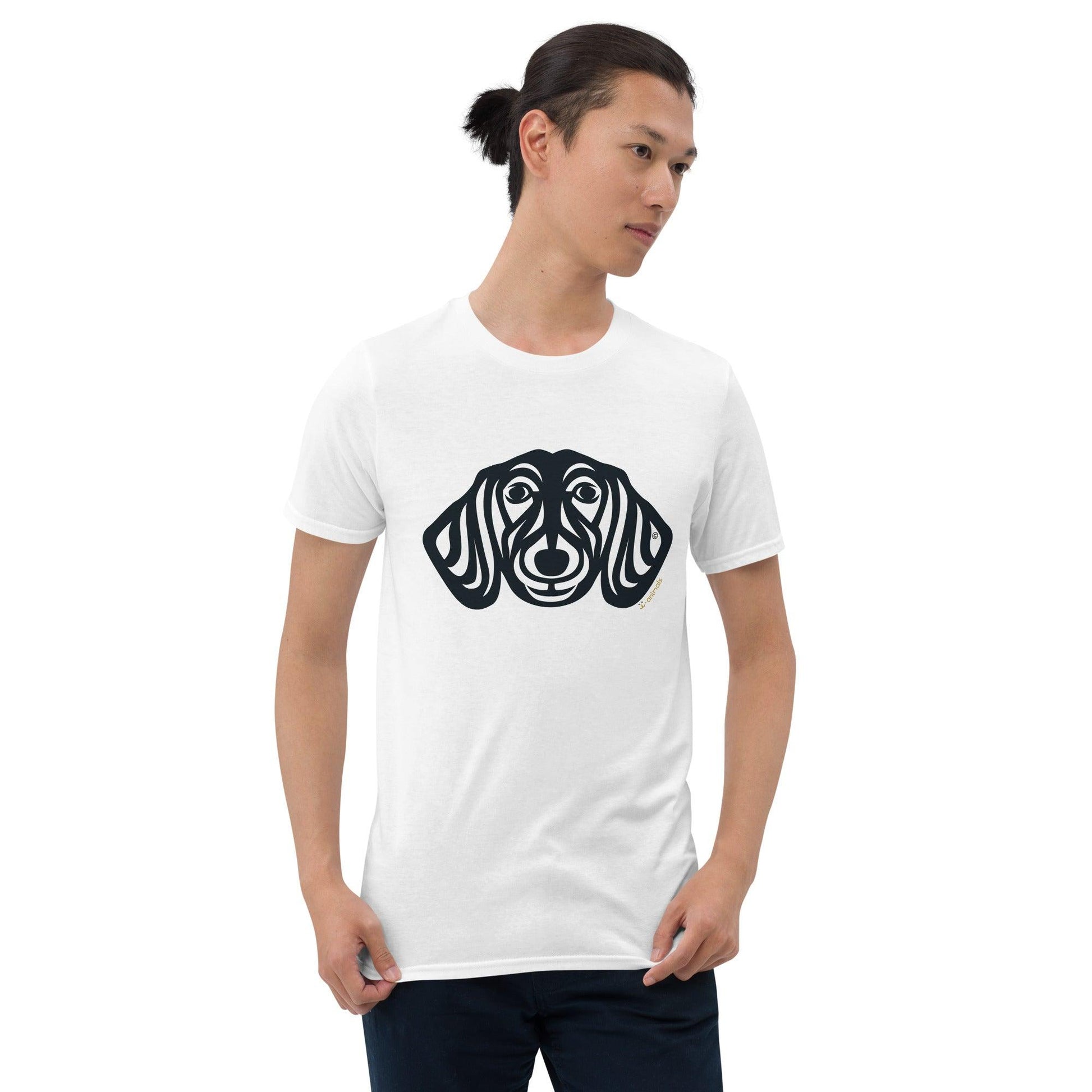 Camiseta unissex de manga curta - Dachshund - Tribal - Cores Claras i-animals