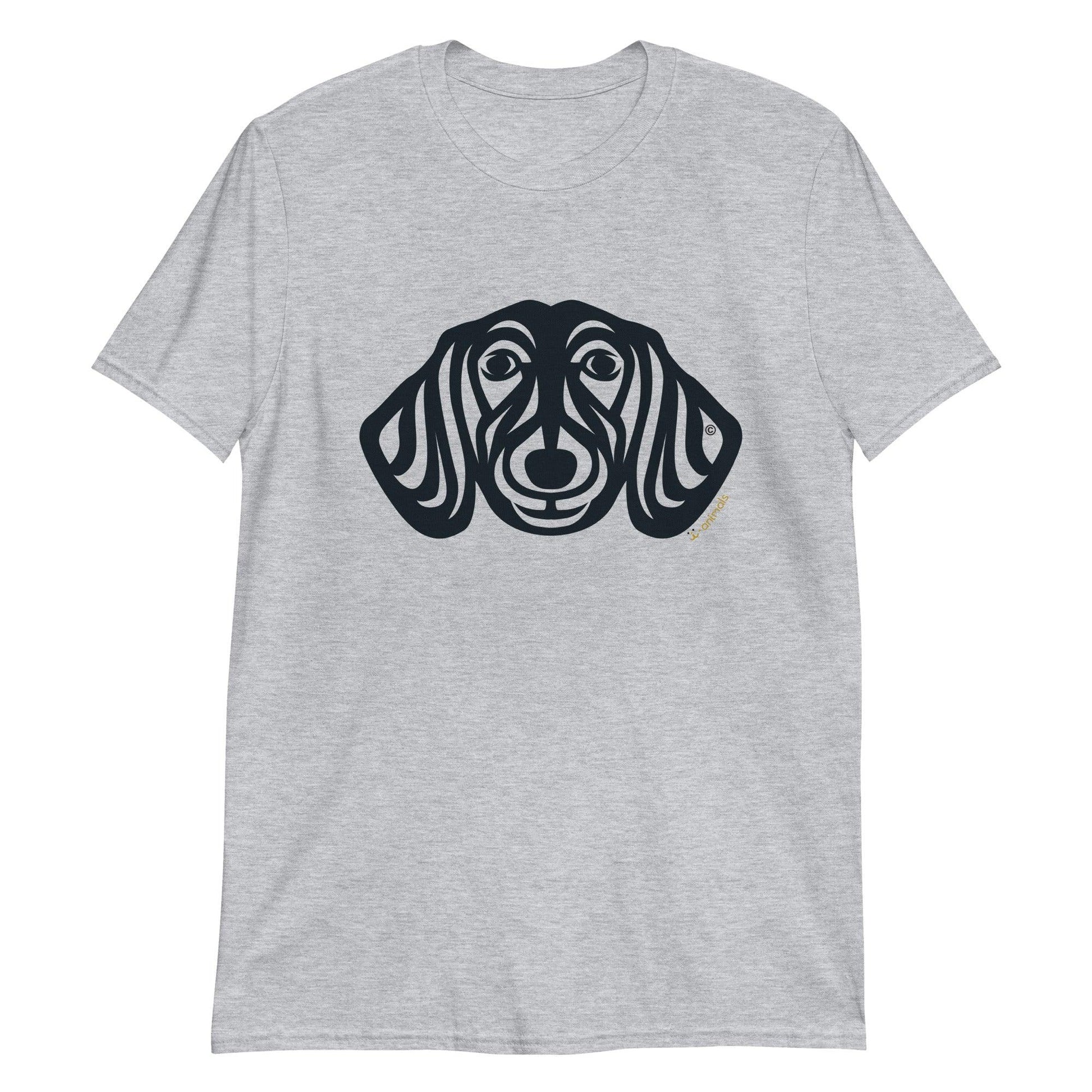 Camiseta unissex de manga curta - Dachshund - Tribal - Cores Claras i-animals