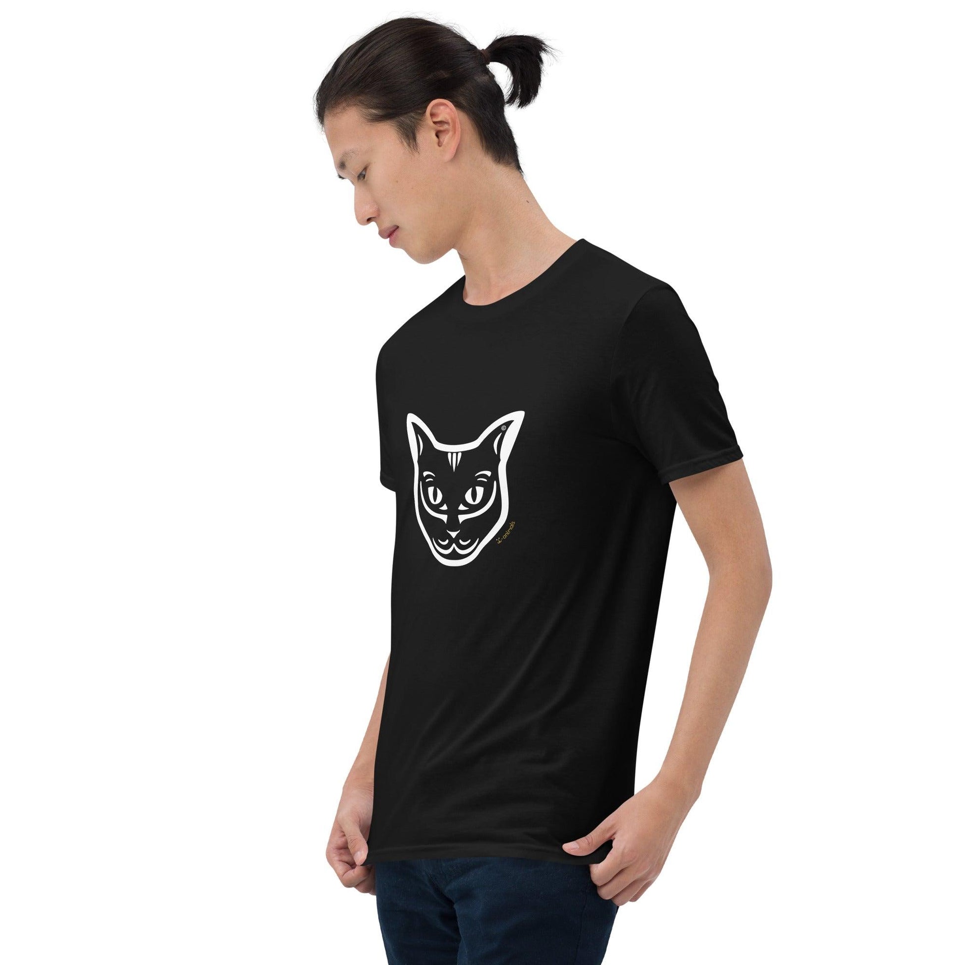 Camiseta unissex de manga curta - Gato Preto - Tribal i-animals