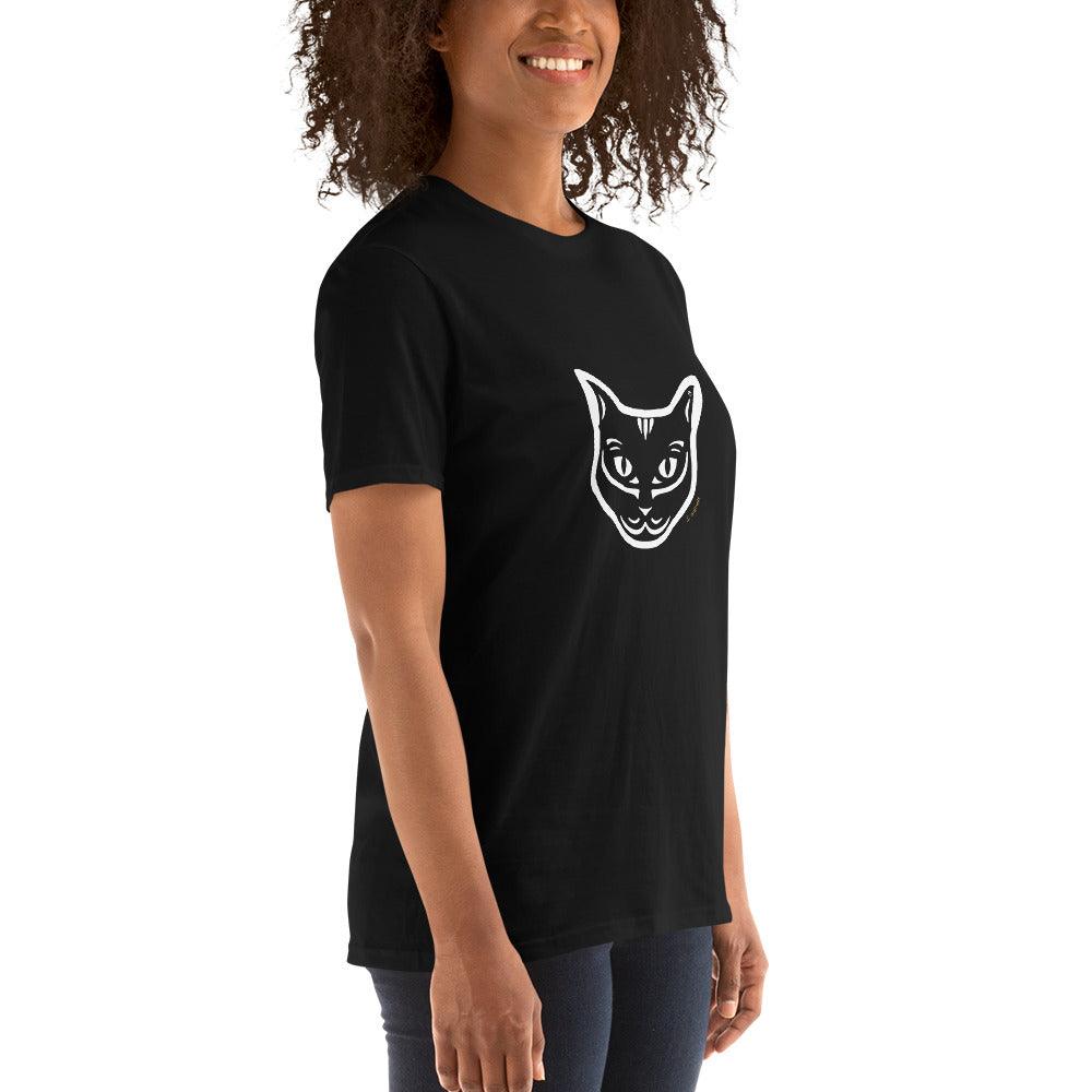 Camiseta unissex de manga curta - Gato Preto - Tribal i-animals