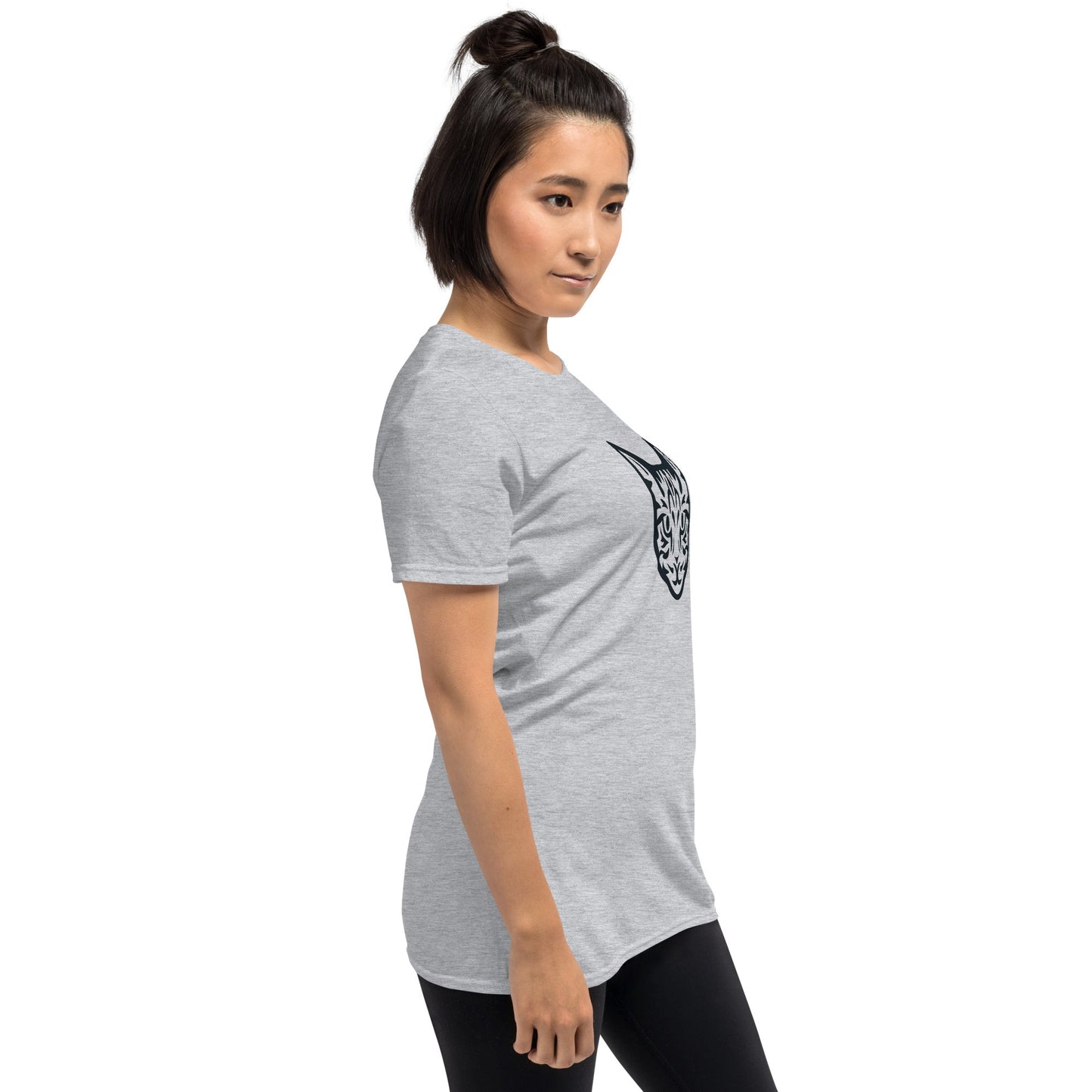Camiseta unissex de manga curta - Gato Tigrado - Tribal - Cores Claras i-animals
