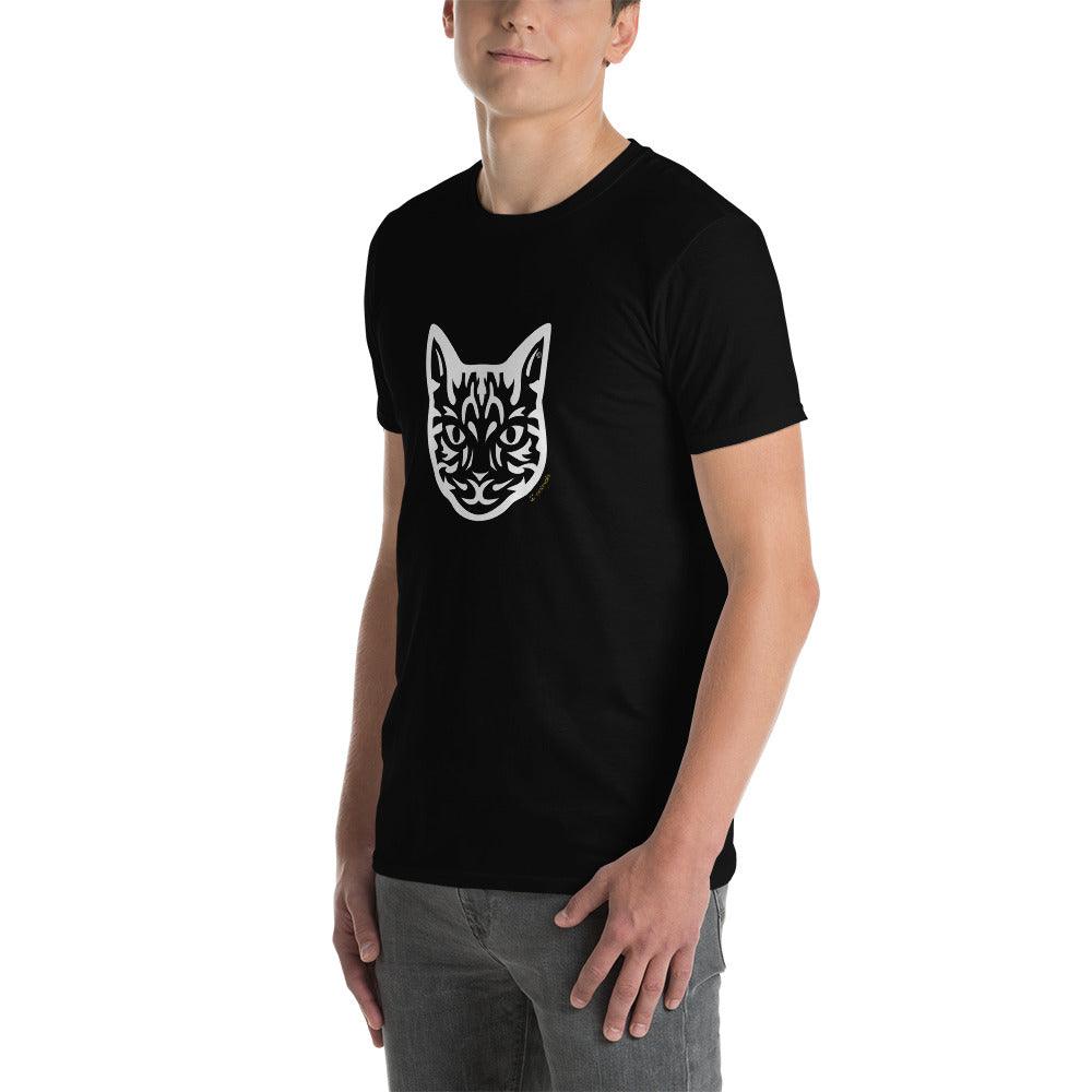 Camiseta unissex de manga curta - Gato Tigrado - Tribal i-animals
