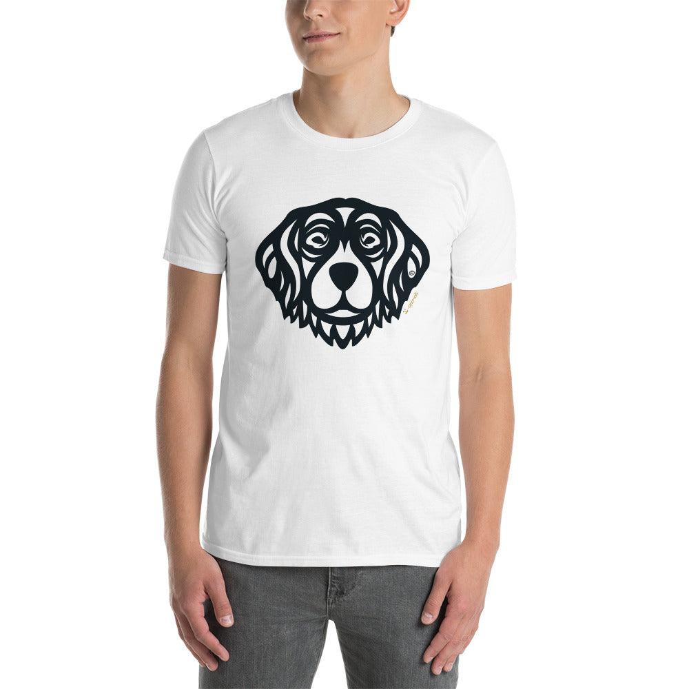 Camiseta unissex de manga curta - Golden Retriever - Tribal - Cores Claras i-animals