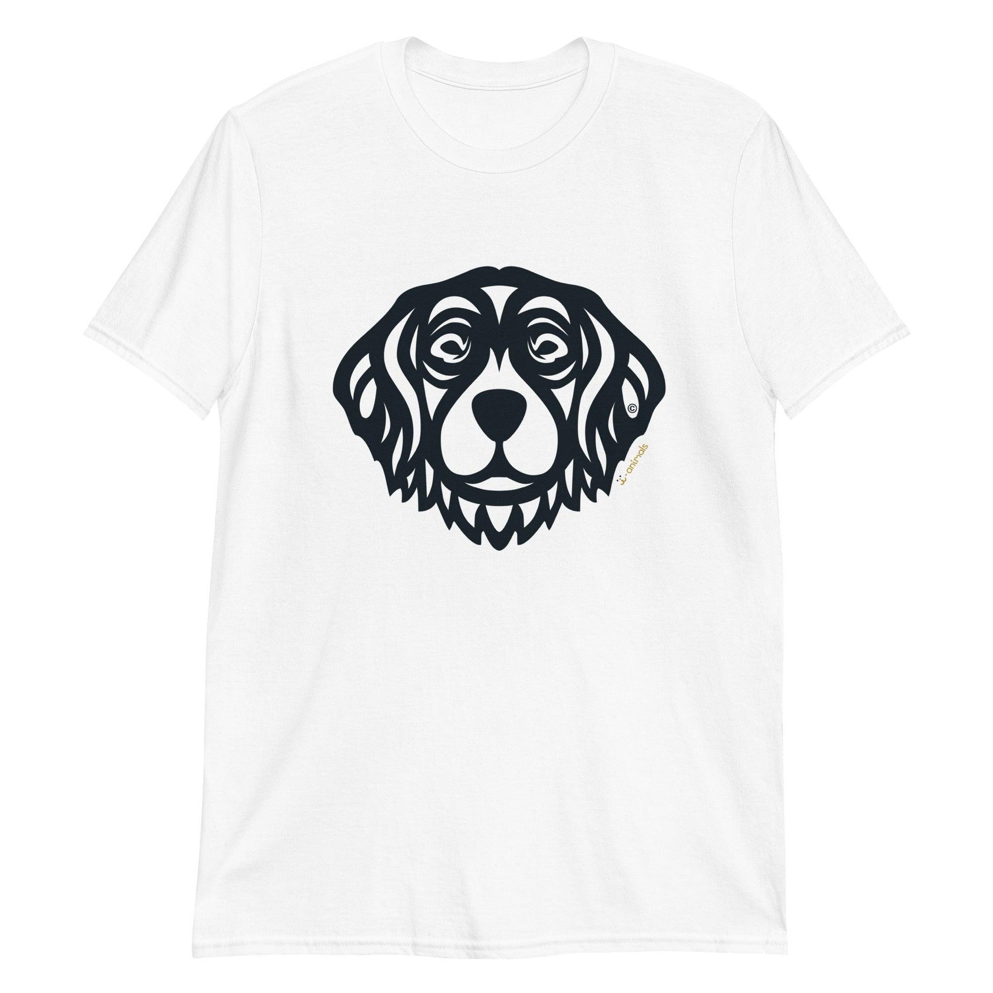 Camiseta unissex de manga curta - Golden Retriever - Tribal - Cores Claras i-animals
