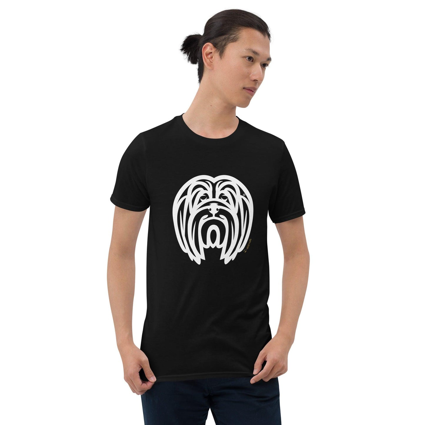 Camiseta unissex de manga curta - Lhasa Apso - Tribal i-animals