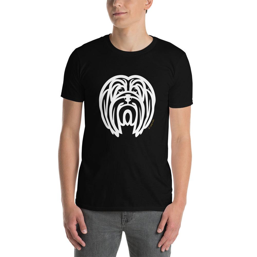 Camiseta unissex de manga curta - Lhasa Apso - Tribal i-animals