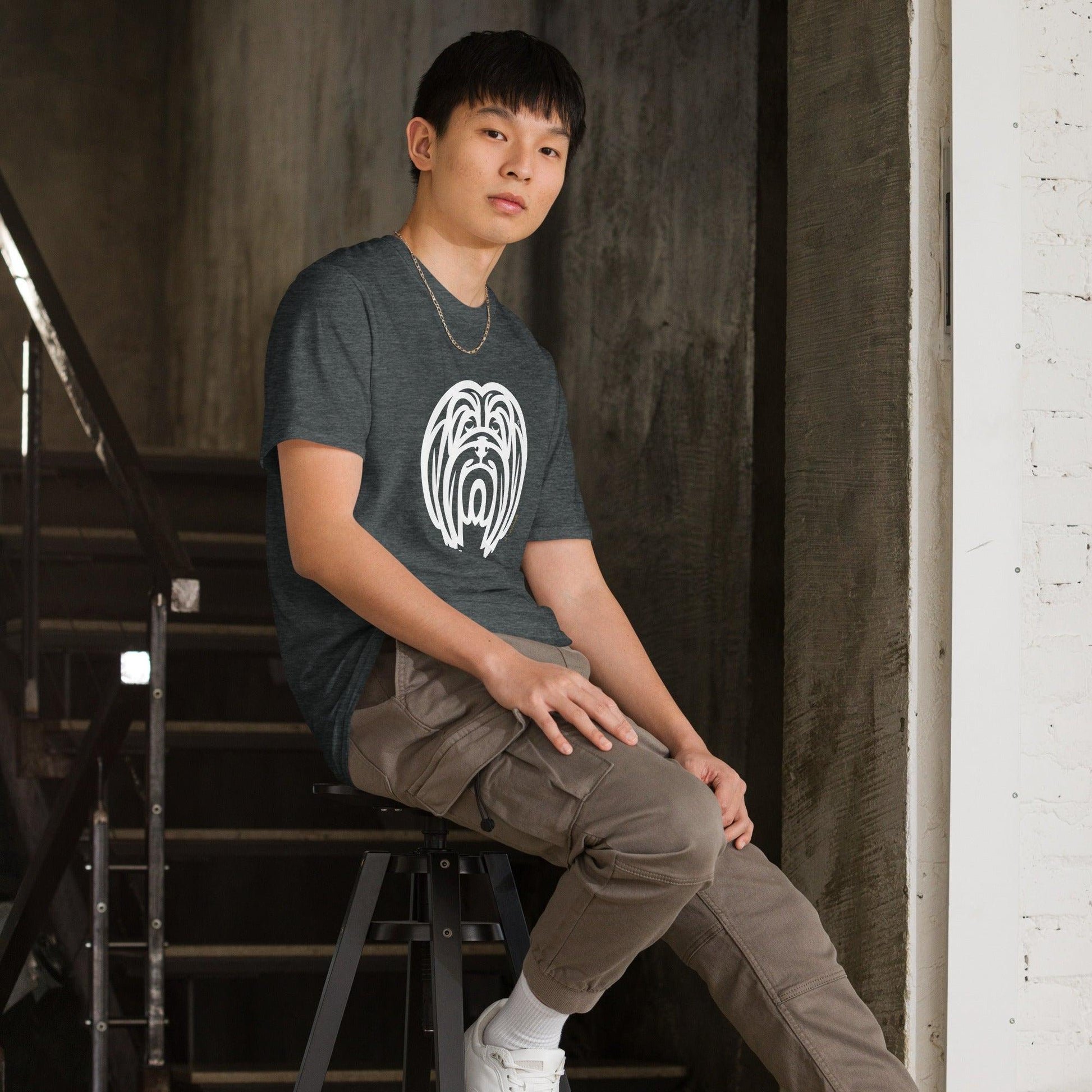 Camiseta unissex de manga curta - Lhasa Apso - Tribal i-animals