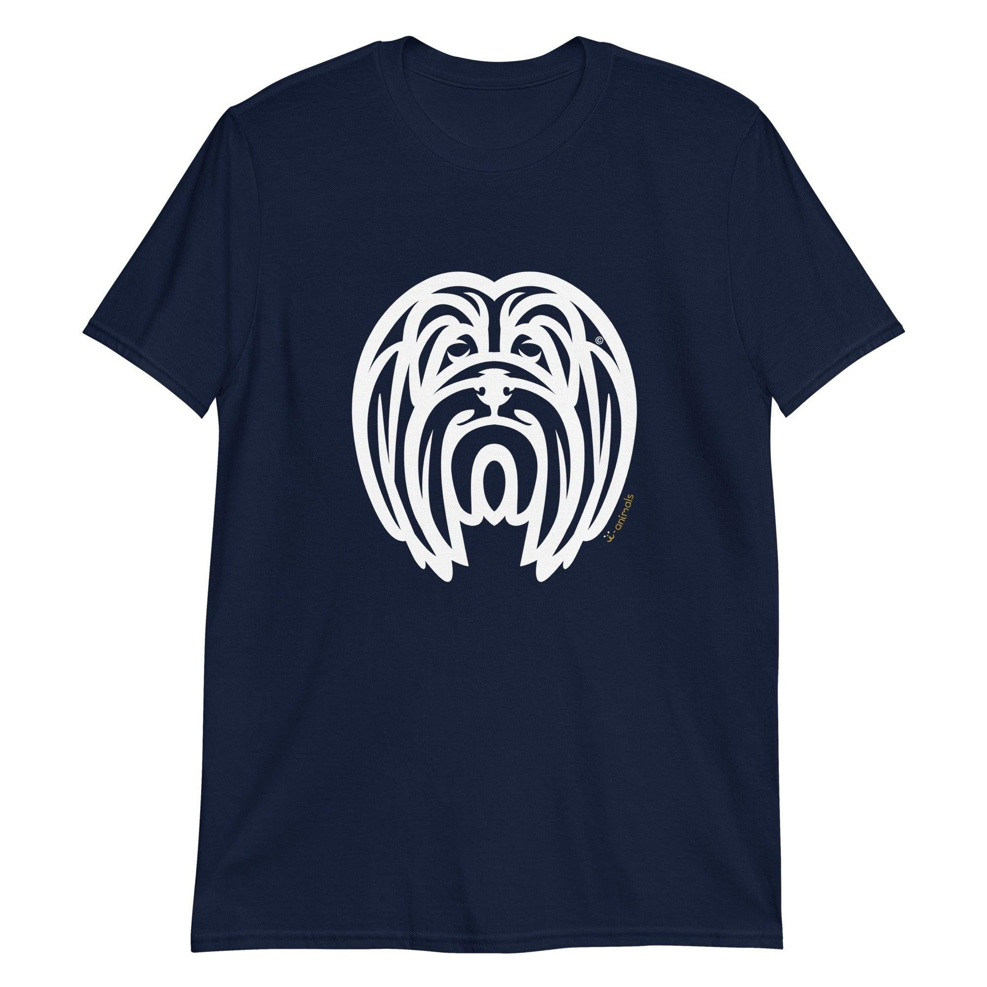 Camiseta unissex de manga curta - Lhasa Apso - Tribal i-animals