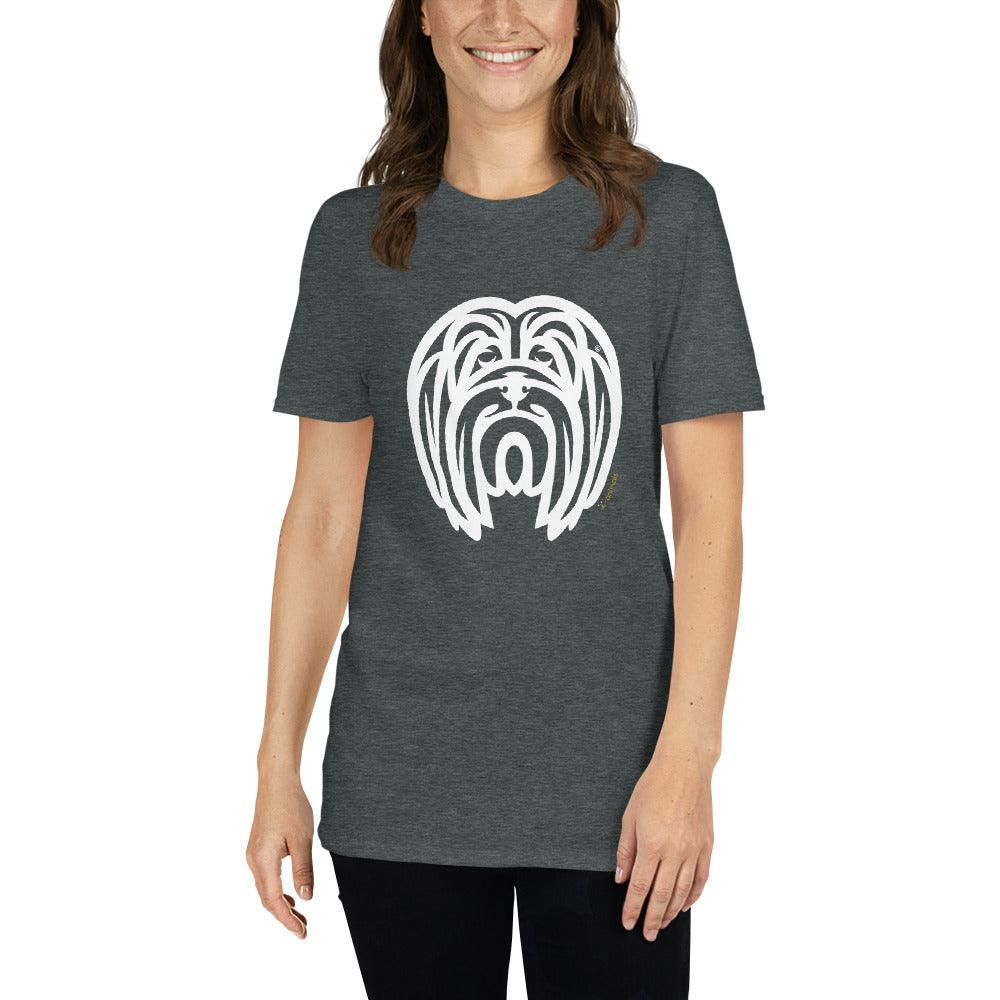 Camiseta unissex de manga curta - Lhasa Apso - Tribal i-animals