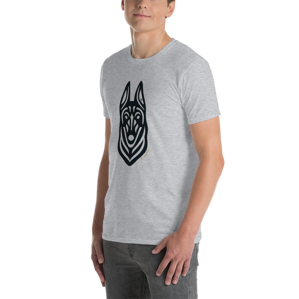 Camiseta unissex de manga curta - Malinois - Tribal - Cores Claras i-animals