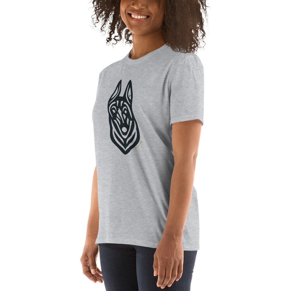 Camiseta unissex de manga curta - Malinois - Tribal - Cores Claras i-animals