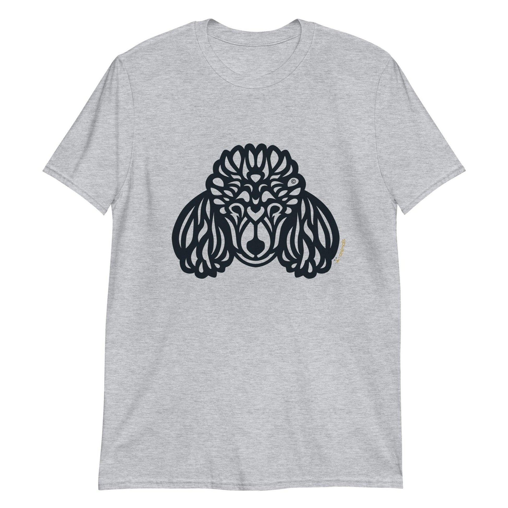 Camiseta unissex de manga curta - Poodle - Tribal - Cores Claras i-animals