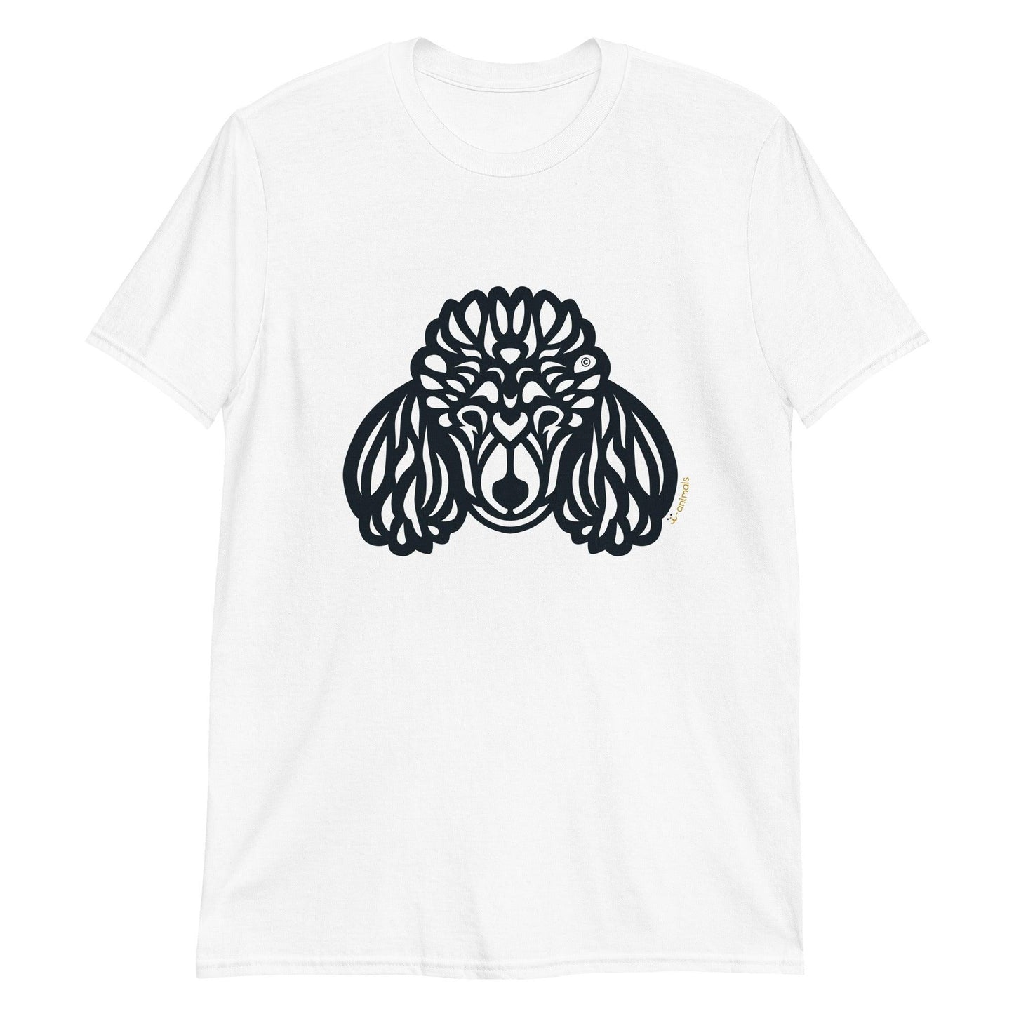 Camiseta unissex de manga curta - Poodle - Tribal - Cores Claras i-animals