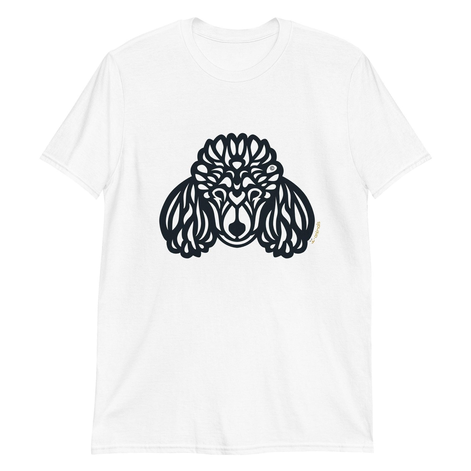 Camiseta unissex de manga curta - Poodle - Tribal - Cores Claras i-animals