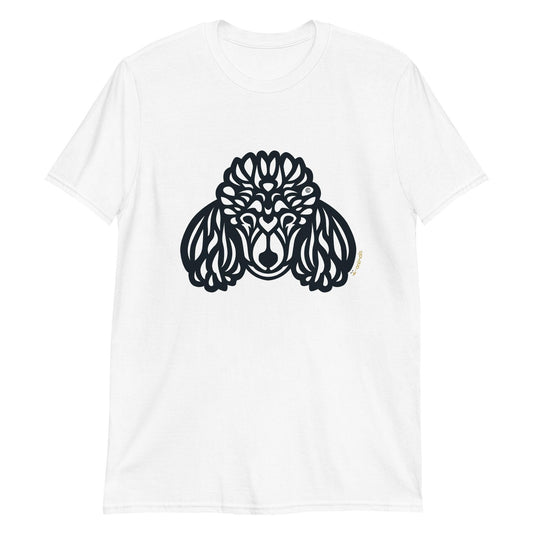 Camiseta unissex de manga curta - Poodle - Tribal - Cores Claras i-animals